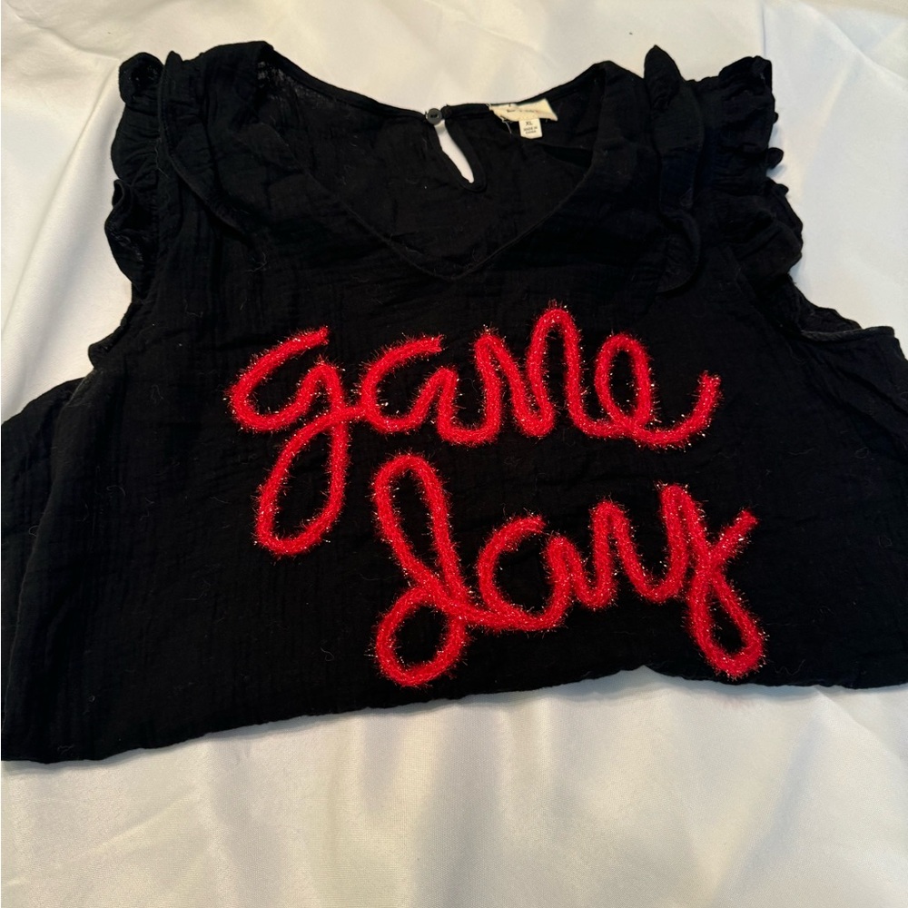Ruffled Game Day blouse